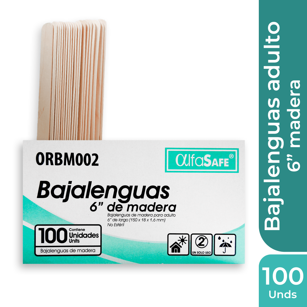 BAJALENGUAS DE MADERA X 100