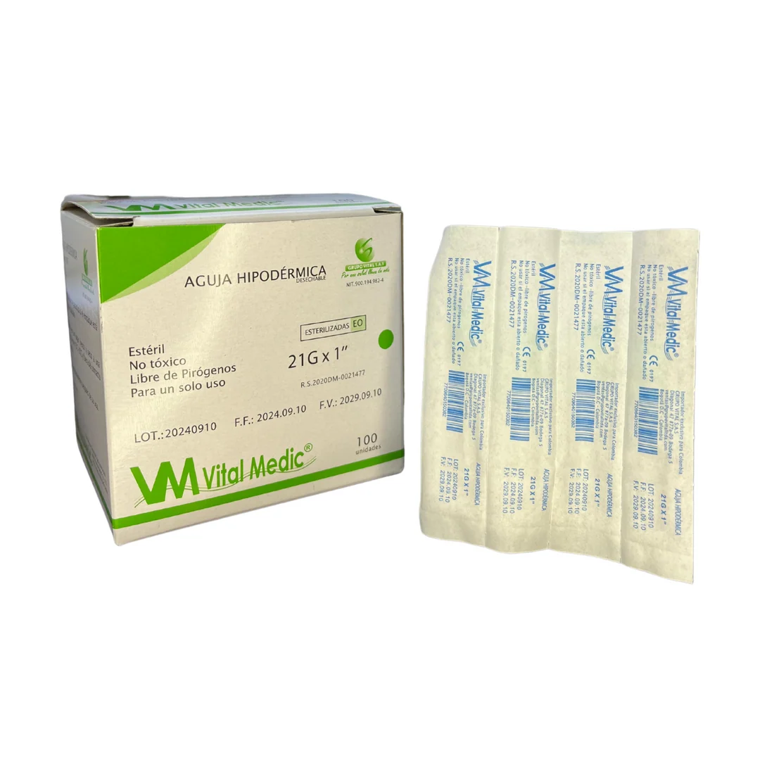 AGUJA HIPODERMICA ESTERIL 21 X 1"