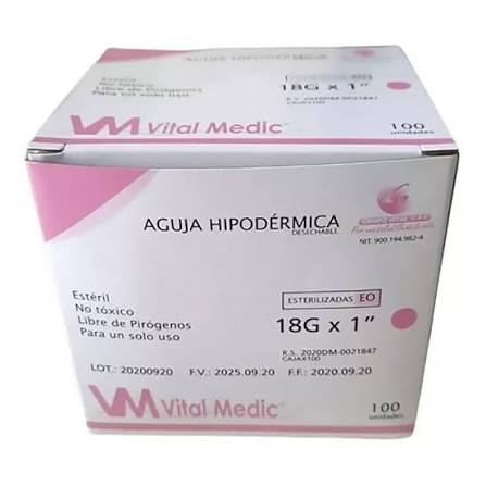 AGUJA HIPODERMICA ESTERIL 18X1
