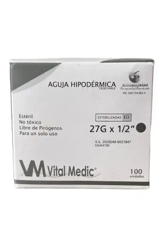 AGUJA HIPODERMICA ESTERIL 27G X 1/2