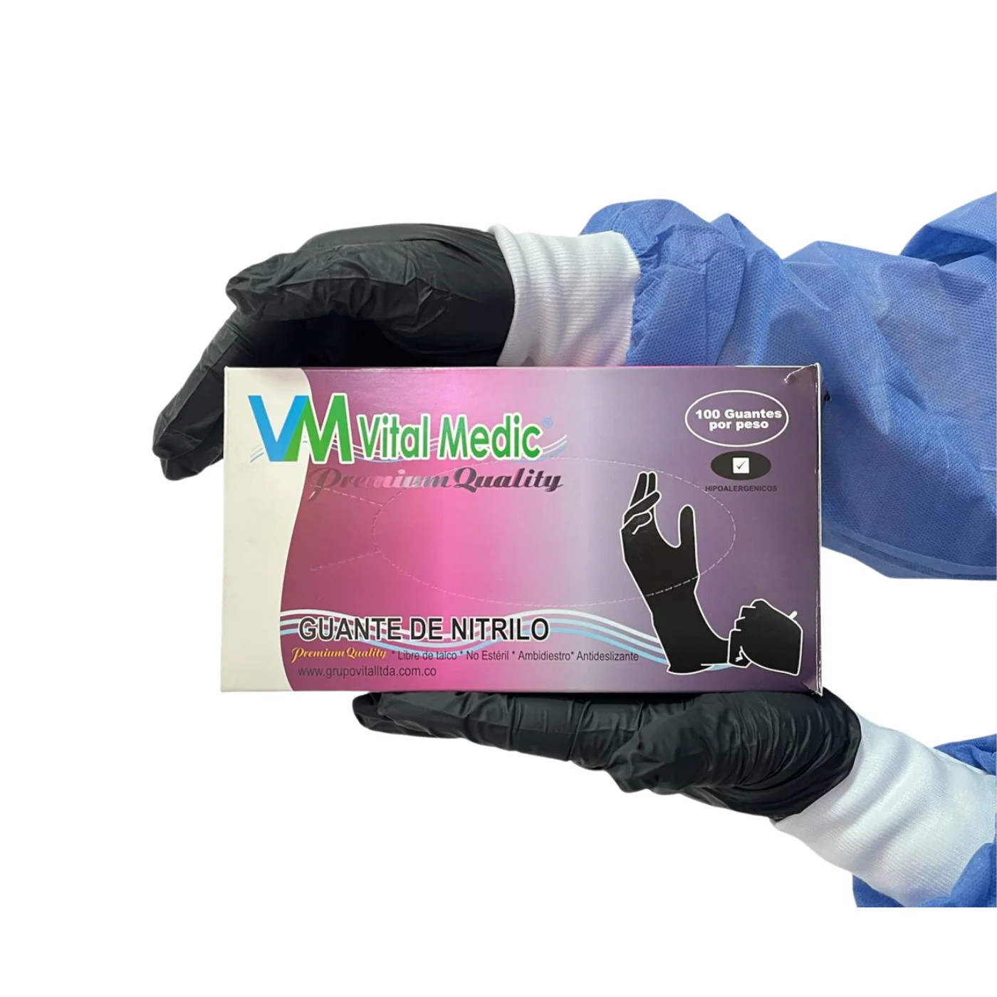 GUANTES DE NITRILO M NEGRO